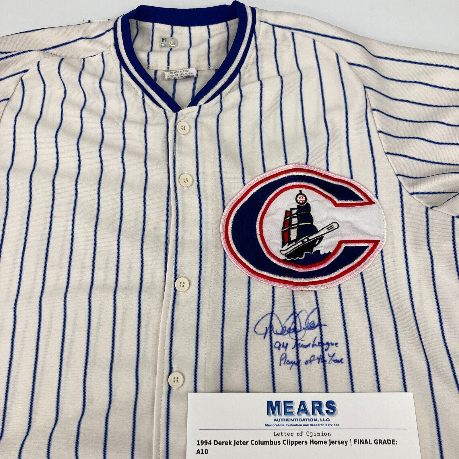 1994 Derek Jeter Signed Columbus Clippers Yankees Game Used 1994 Derek Jeter Signed Columbus Clippers Yankees Game Used