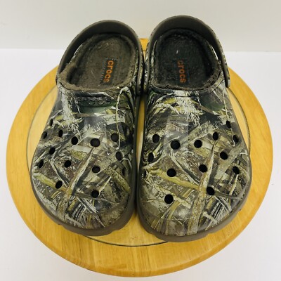 Crocs Faux Fur Lined Camo Classic Clogs 