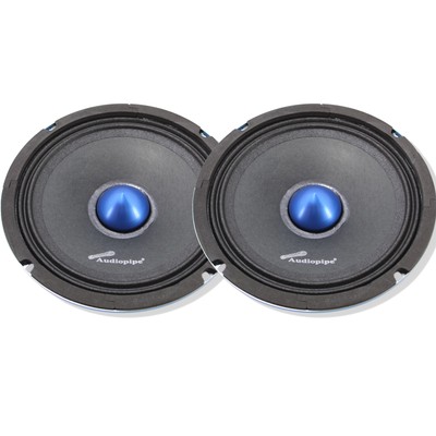 Pair Audiopipe 6'' Mid Bass Car Audio Bullet Loud Speaker 400W 4 Ohm Blue