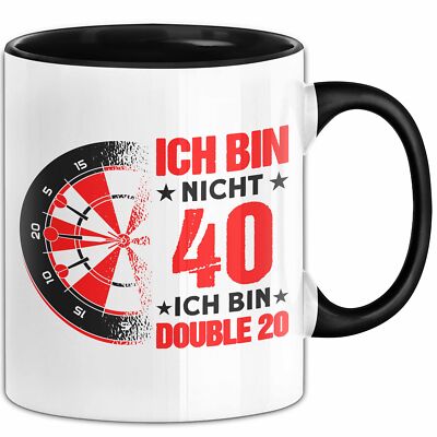 40. Geburtstag Tasse Darts  Geschenk Mann Spruch Dart Fan Double 20