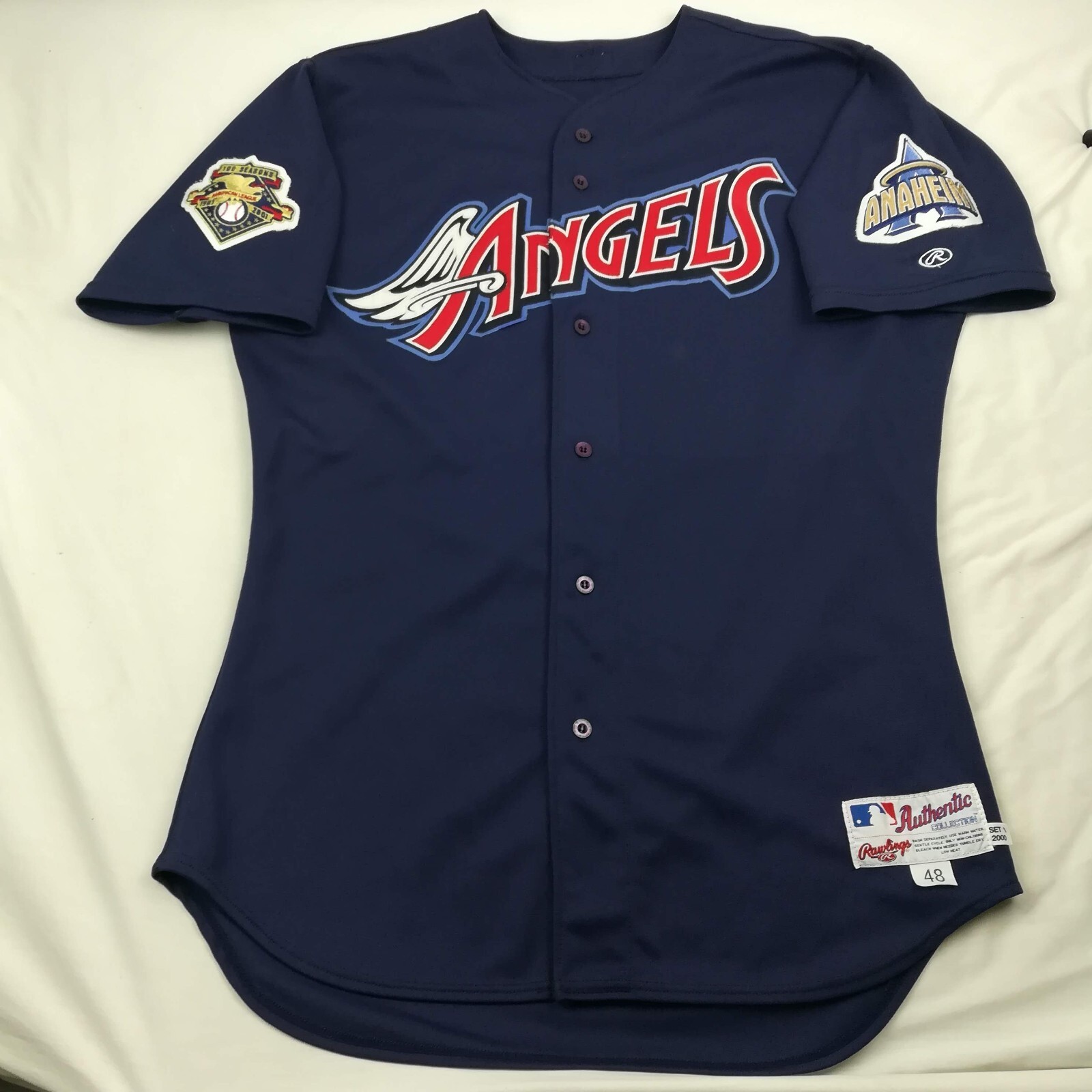 2000 Anaheim Angels Jamie Burke Game Used Jersey 48 Rawlings 2000 Anaheim Angels Jamie Burke Game Used Jersey 48 Rawlings