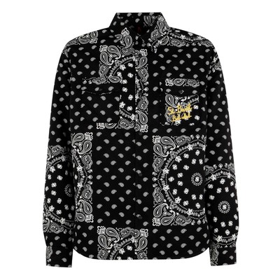 Pre-owned Mc2 Saint Barth Overshirt With Pocket And St. Barth Bob Club Embroidery In Black