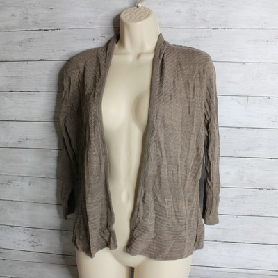 Apt 9 Women's Open Front Cardigan Sweater Size S Taupe Brown 3/4 Sleeves