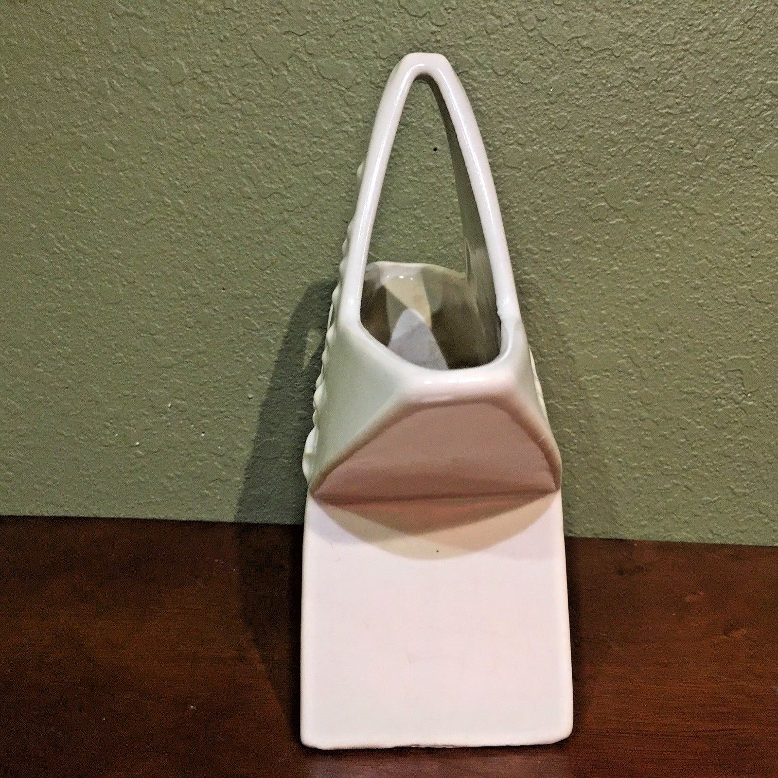 Vintage Abingdon Art Pottery White Glaze Figural Shooting Star Planter Vase