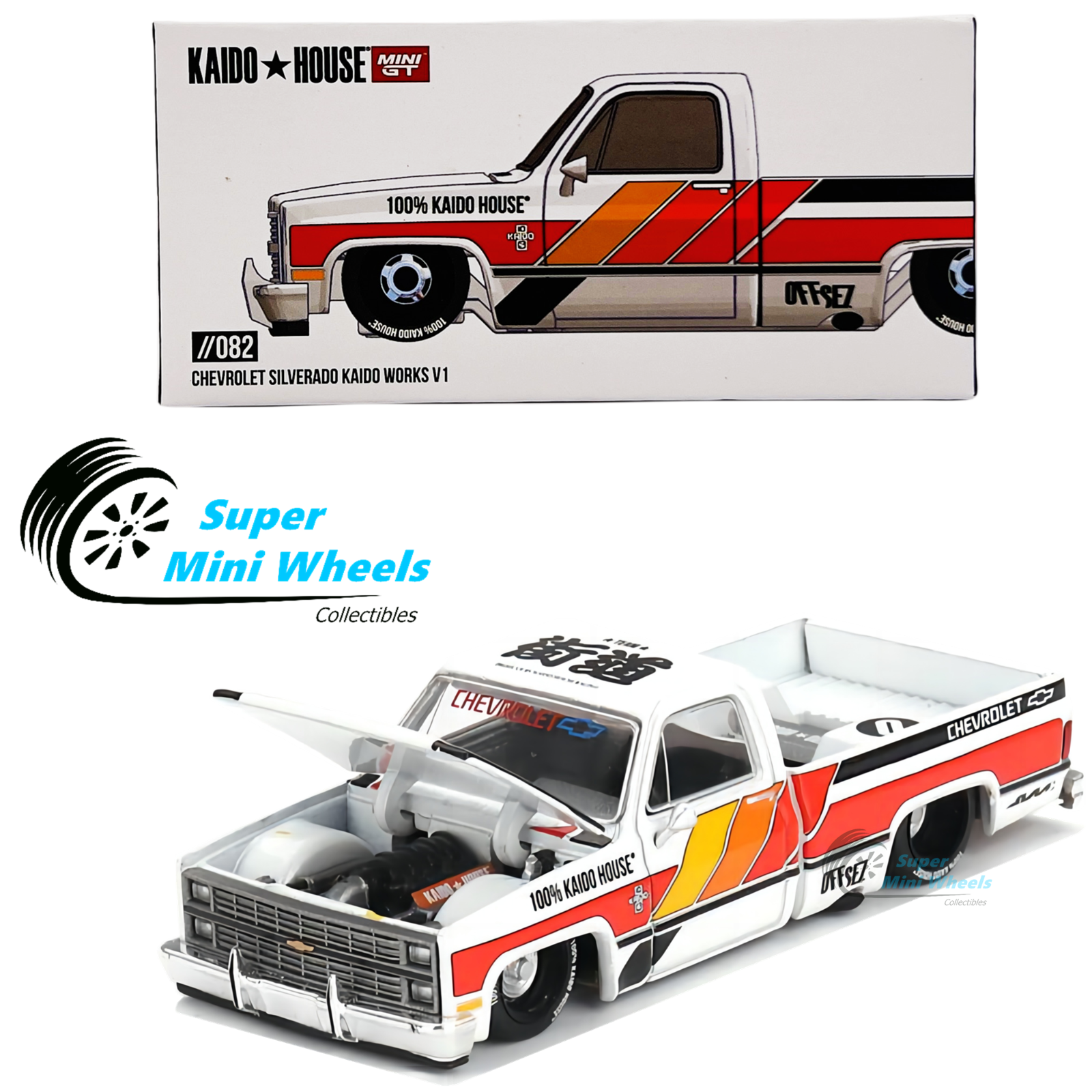 Mini GT x Kaido House 1:64 Chevrolet Silverado KAIDO WORKS V1 Pickup - KHMG082 | eBay Mini GT x Kaido House 1:64 Chevrolet Silverado KAIDO WORKS V1 Pickup - KHMG082 | eBay