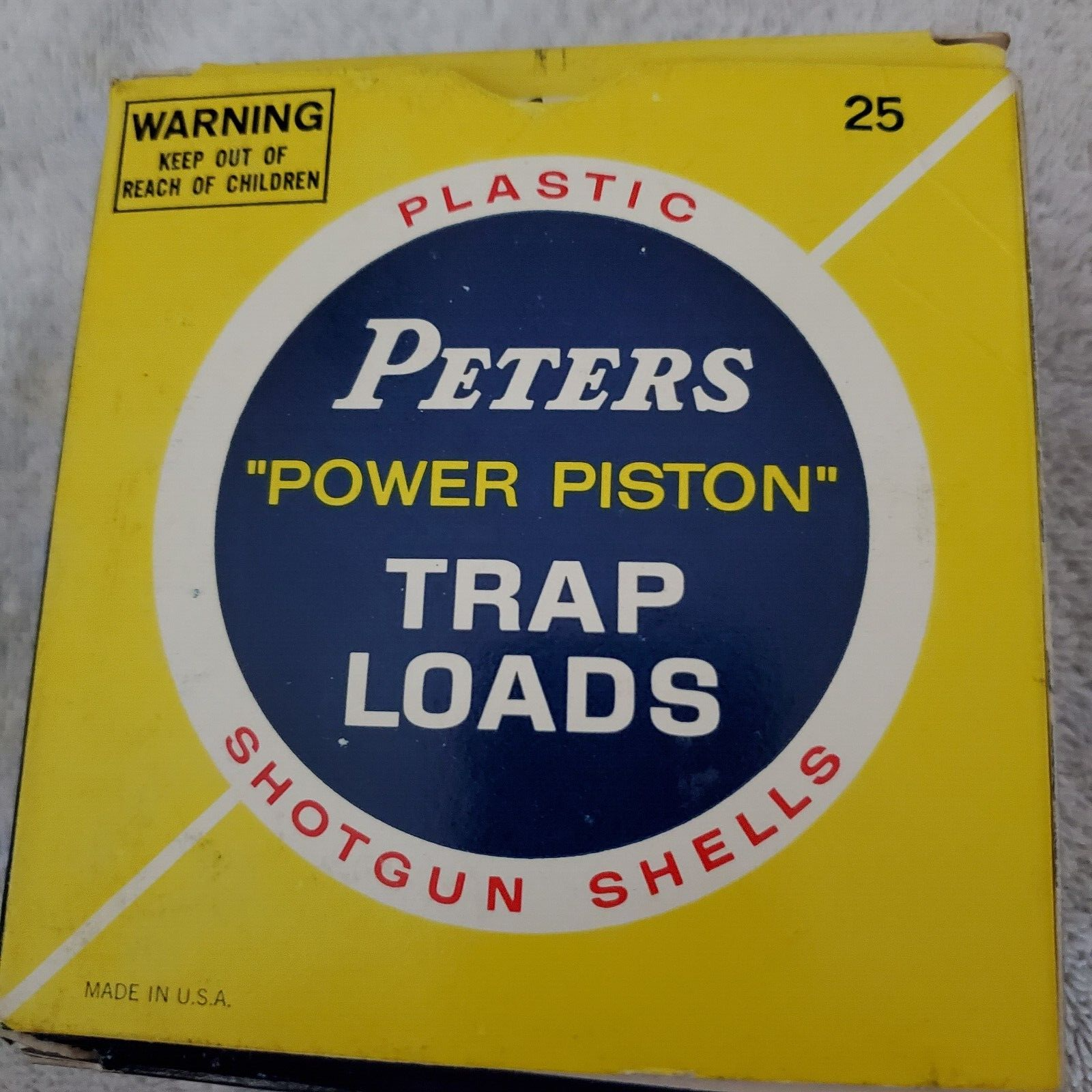 VINTAGE PETERS POWER PISTON, TRAP LOADS 12 Ga. EMPTY SHOTGUN SHELL BOX