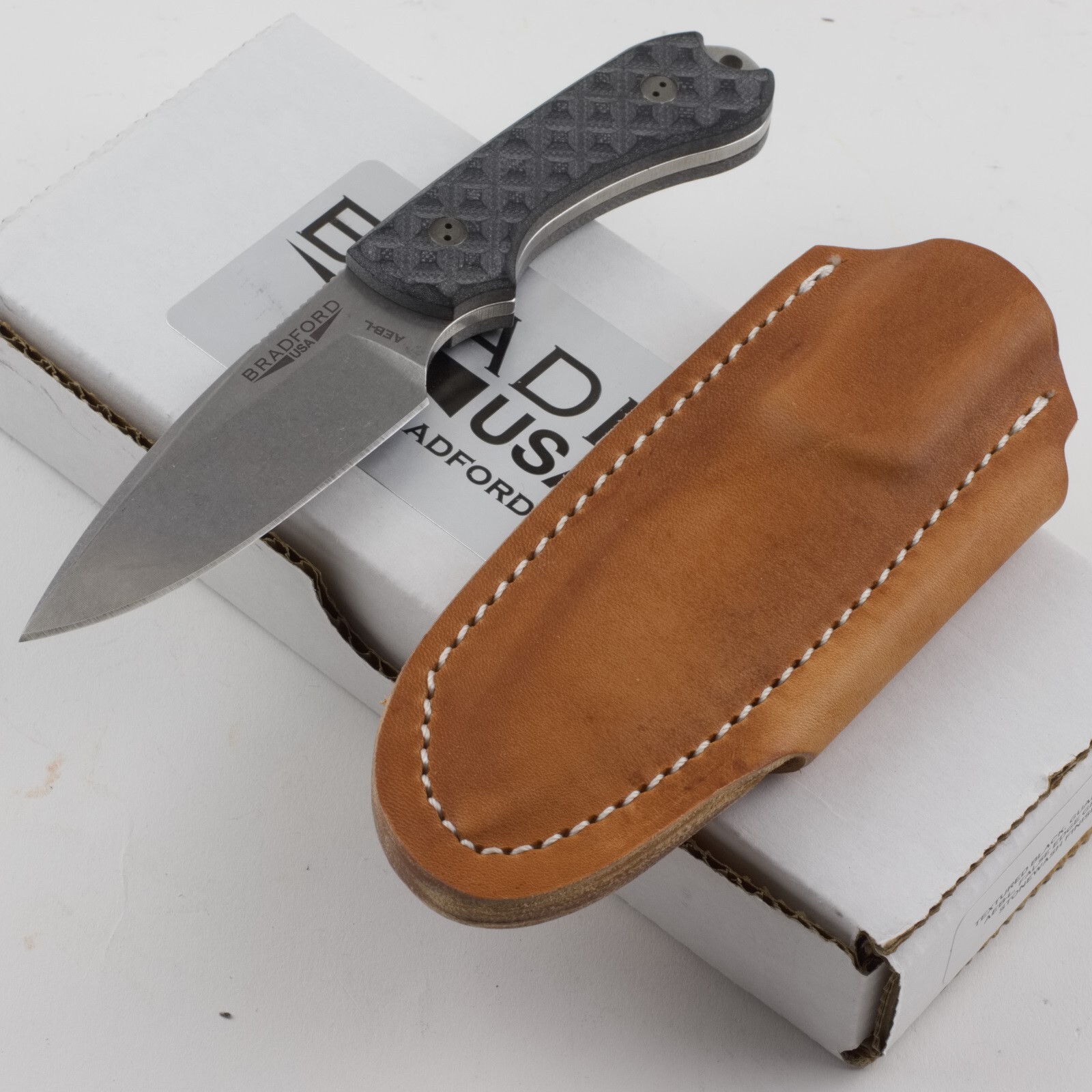Bradford Guardian 3 Black Fixed Blade Knife G10 Handle Full Tang