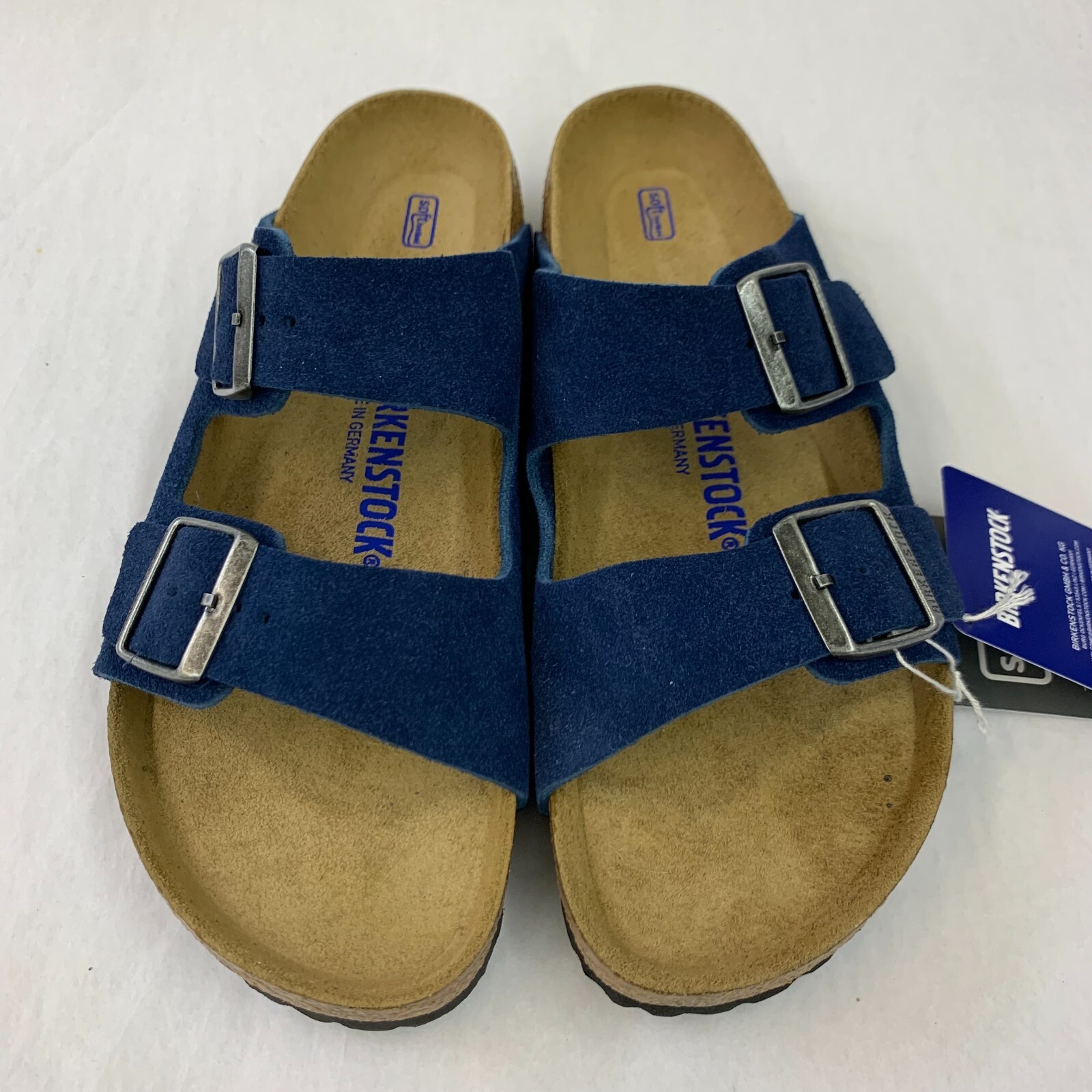 Birkenstock New w/ Box Arizona Moroccan Blue Suede Leather