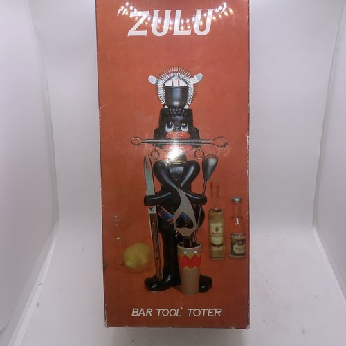 Vintage Zulu Bar Tool Toter Tote with Accessories and Box