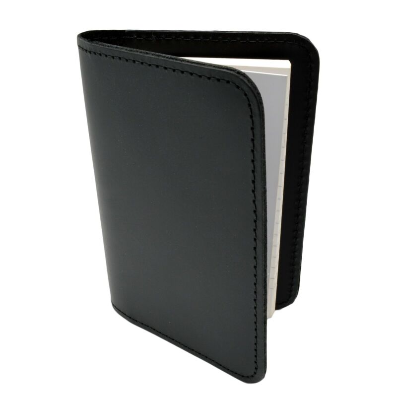 Police Leather Book Style Memo Book Cover 3x5 Pocket Notebook Note Pad Black 