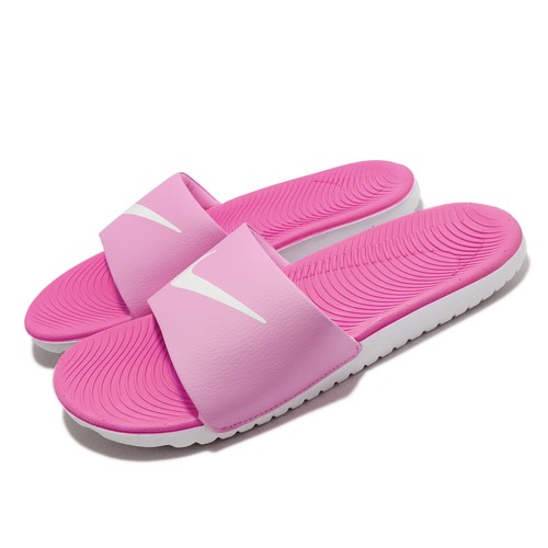 

Сандалии без шнурков Nike Kawa Slide GS/PS Pink White Kids Youth Preschool Slip On 819352-602, Розовый, Kawa Slide Gs/ps