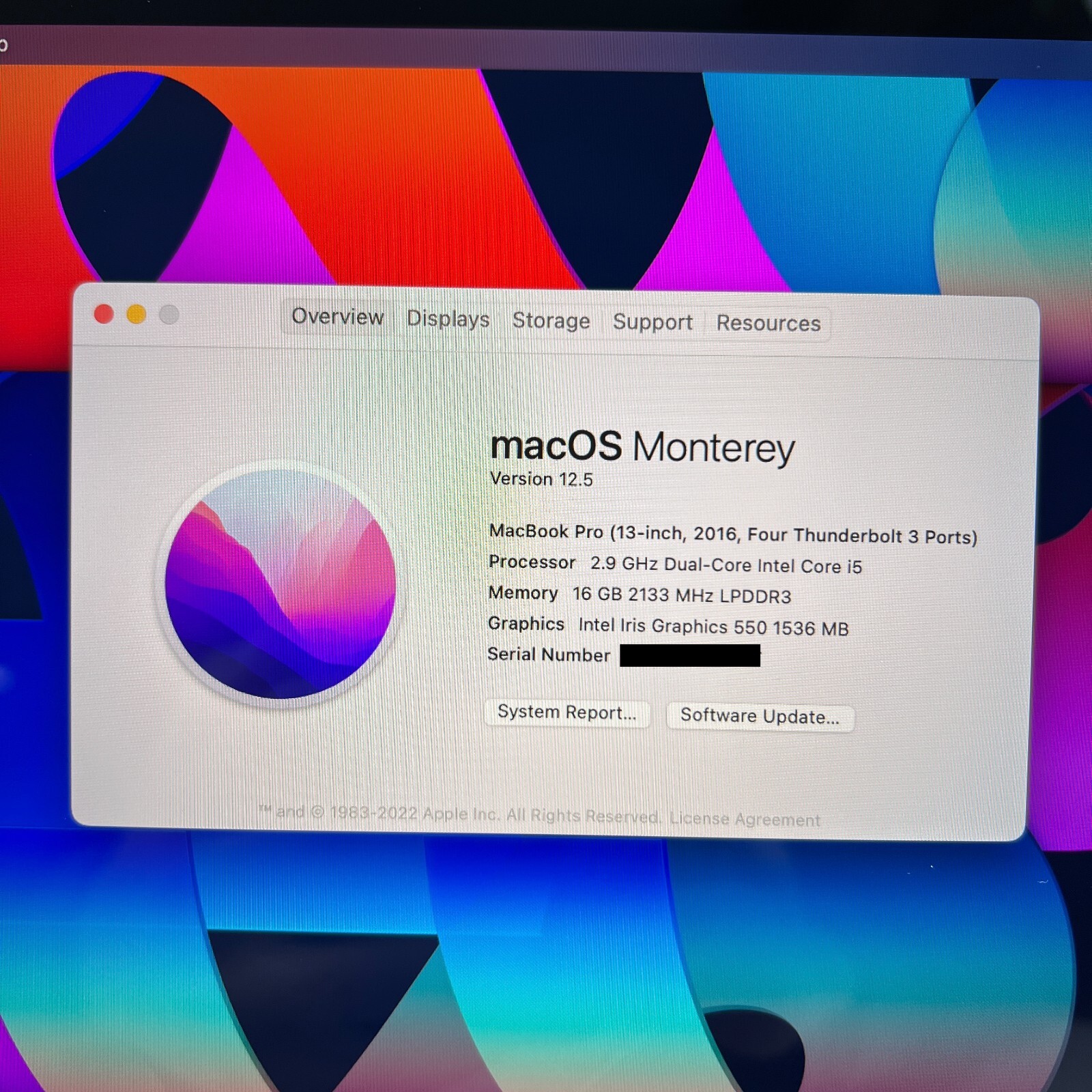 MacBook Pro 13 2016 Silver 2.9 i5 16GB 1TB SSD + Hebrew KB + Warranty + Good - Picture 3 of 12