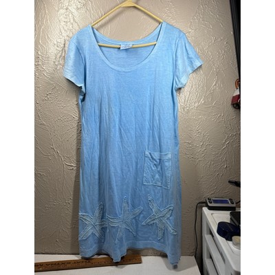  MiMi Cotton Nightgown 100% Cotton Starfish Beach Island Cotta...