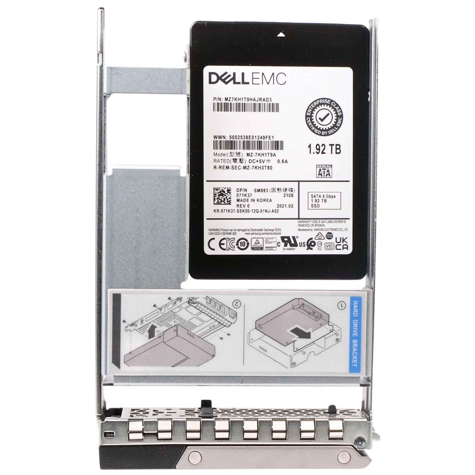 Dell 1.92TB SATA 6Gb/s MLC 3 DWPD 3.5" Enterprise SSD 071K37 Hybrid G16