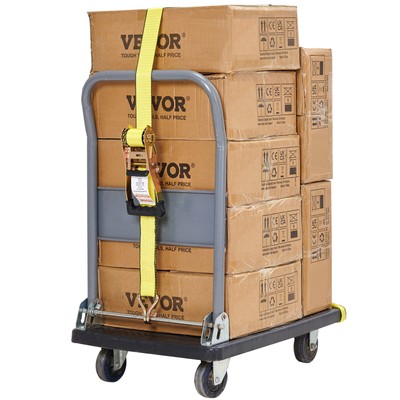 VEVOR 4 Pack Ratchet Tie Down Straps 5000 lbs 2" x 15' Heavy Duty Double J Hook