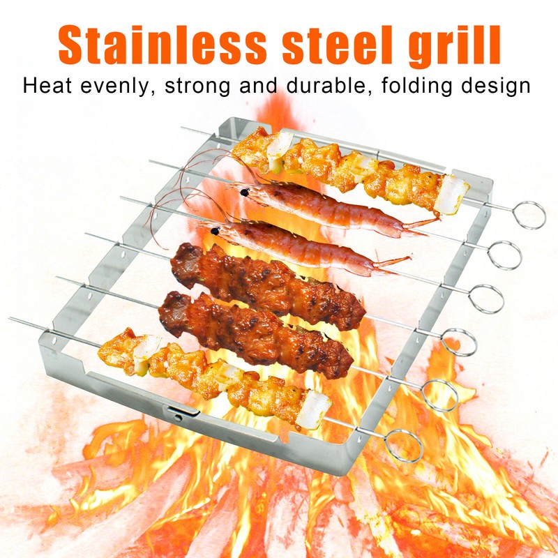 Edelstahl Shish Kebab Set Grill BBQ Metallspieße zum Grillen Barbecue Grill