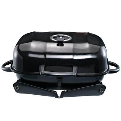 Portable Tabletop Charcoal Grill BBQ Camping Picnic Cooker Air Vent Black