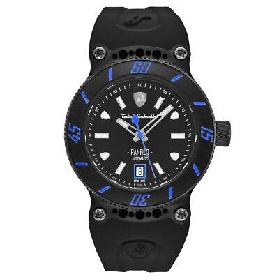 Pre-owned Tonino Lamborghini Men's 'panfilo' Black Dial Automatic Watch Tlf-t03-4