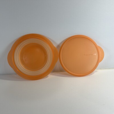 VTG-Tupperware 5453A-5 Flat Out Expand/Collapse Container Bowl Orange