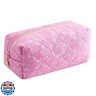 WHHJM Cute Floral Makeup Bag Small Cotton Quilted Cosmetic Bag, Aesthetic Essential Bag Emergency Bag Gift for Women Girls Travel Accessories (Pink)