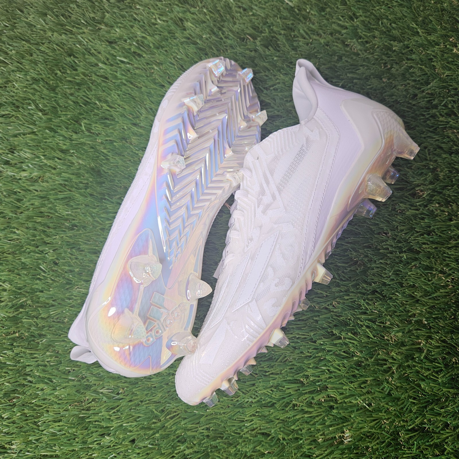 Adidas Adizero Football Cleats White Pearl Bottom Sizes 9.5