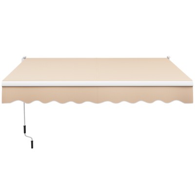 Topbuy Retractable Awning W/ Aluminum Frame Sun/Water Protection W/ PA Coating