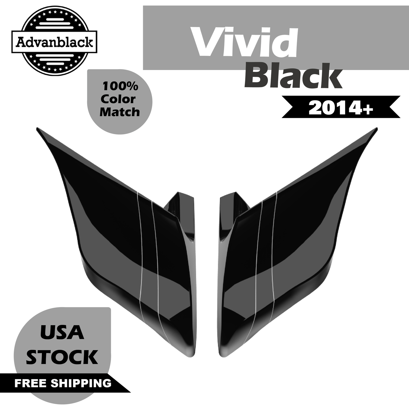 Vivid Black Extended Side Covers Stretched Side Panels