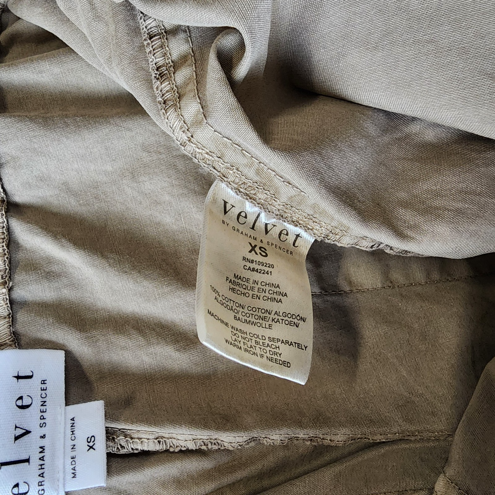 Velvet by Graham & Spencer Misty Drawstring Pants Women's XS Dune Brown Pull-On~ - Picture 10 of 13