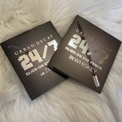 Urban Decay 24/7 Glide-On Eye Pencil Mini - New x2  - Zero & Whiskey 