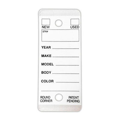 CarBowz Car Dealer Key Tags Self Laminating Round Corner White Color Tough Tags