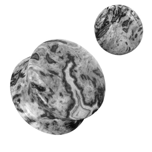 Organic Stone Ear Gauges-Ear Plugs-Flesh Tunnels 2G,0G,00G,12,14,16MM - 1PAIR US