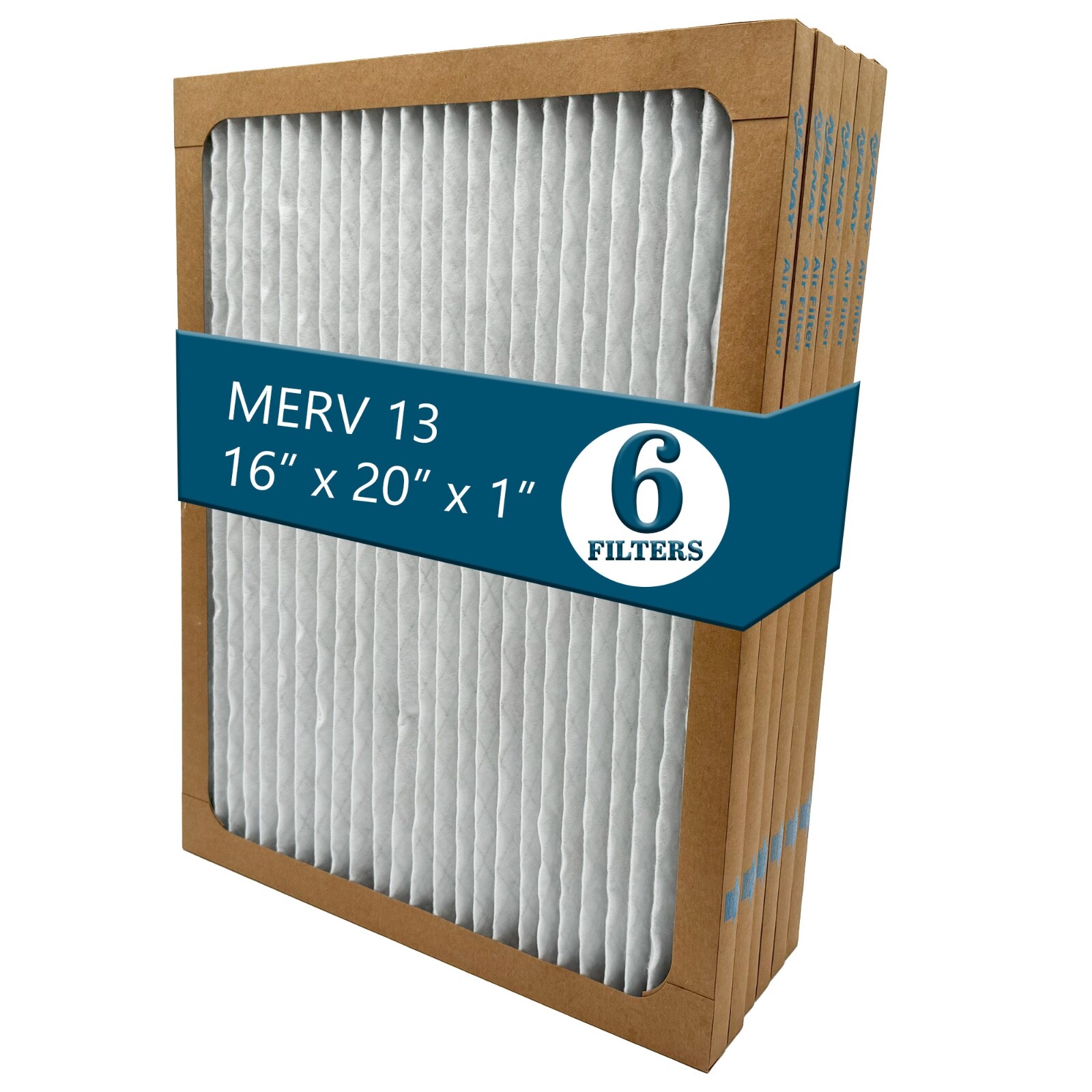 Furnace AC Air Filter MERV 13, 16" x 20" x 1" (Pack of 6)