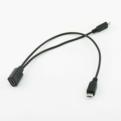 USB 2.0 Type C Female to Dual Micro USB Male Splitter Cable 2x Micro USB Spliter