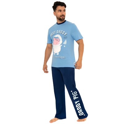 Mens Daddy Pig Pyjamas | Mens Peppa Pig PJs | Pyjama Set For Men | Sizes S-XXL