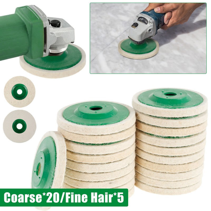 5/20Pcs Wool Felt Polishing Discs Wheel Buffing Pads For 100/125 Angle Grinder-