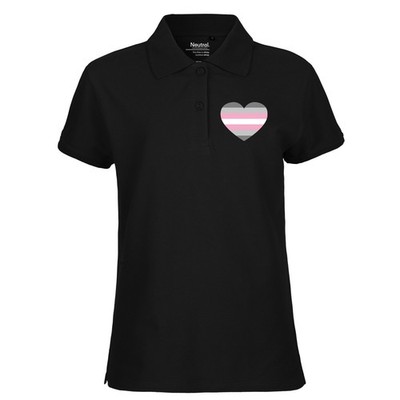 Damen Polo Shirt Demigirl Pride Flagge LGBTQ Herz Geschenkidee Demigirl Pride Fl
