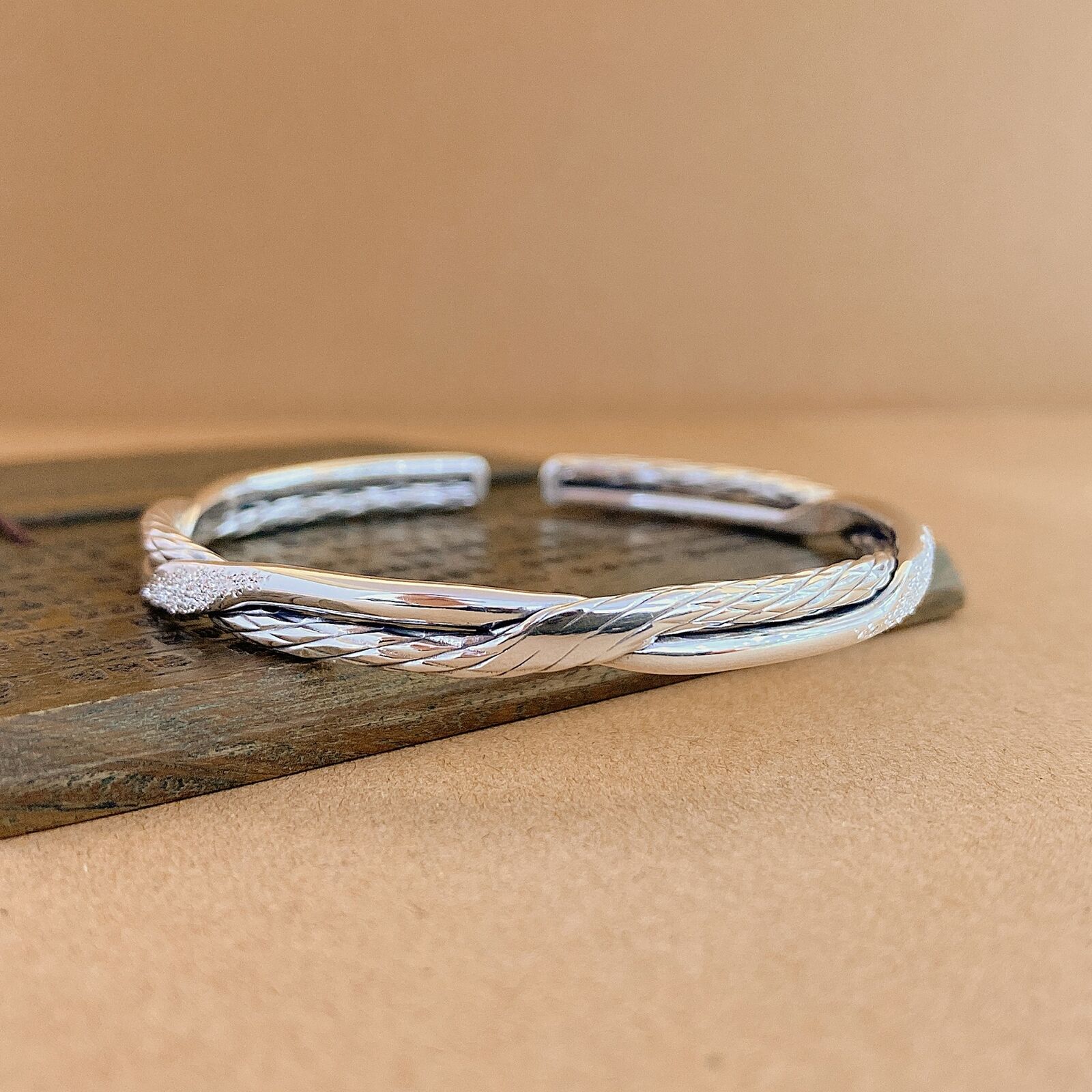 Pure S999 Sterling Silver Weave Wide Bracelet Bangle OPEN-CUFF Women Men 23g | eBay Pure S999 Sterling Silver Weave Wide Bracelet Bangle OPEN-CUFF Women Men 23g | eBay