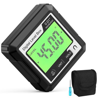 Digital Angle Finder Backlit LCD Digital Angle Gauge Magnetic Protractor Box
