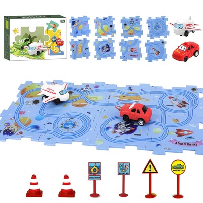 Puzzle Track Car Play Set - DIY Car Tracks Children's Educational Puzzle Boar...