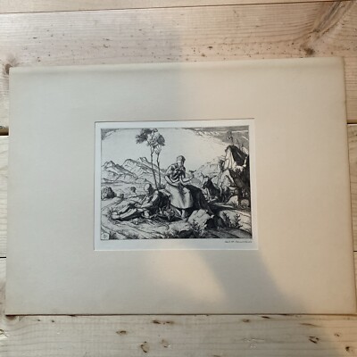 CARL MAX SCHULTHEISS Original 1937 Etching THE FLIGHT INTO EGYPT
