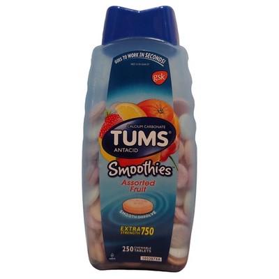 Tums Smoothies Extra 750, Verschiedene Früchte, 250 Tabletten, EU VERKÄUFER