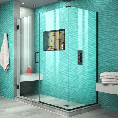 DreamLine SHEN-24570300-09 Unidoor Plus 57''W x 30 3/8''D Shower Enclosure - Black