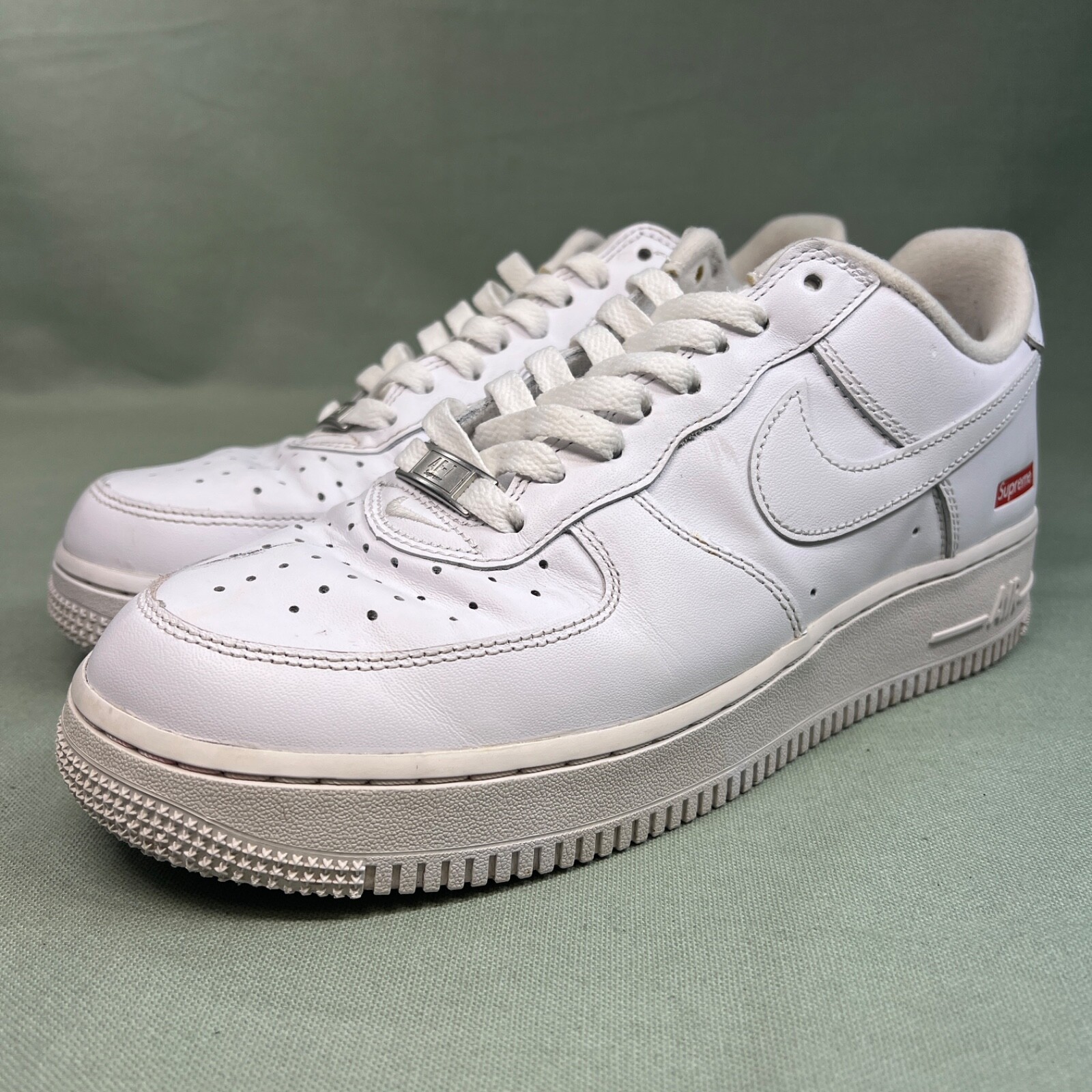 Supreme X Nike Air Force 1 Low Box Logo White 2021 Size 7.5 US