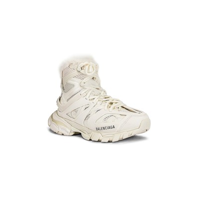 Pre-owned Balenciaga Track Hike Fur Sneakers In Beige