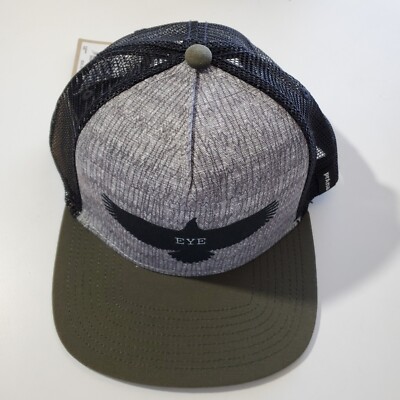 Prana Journeyman Trucker Eagle Eye Snap Back Cap Hat Unisex OS Flat Brim NWT