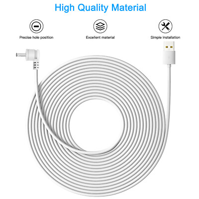 7.6m Charging Cable fr Ring Stick Up Cam Battery/Spotlight Cam Battery HD Camera