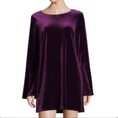 LIKLEY Perry Dress Velvet Plum Sz 2 New