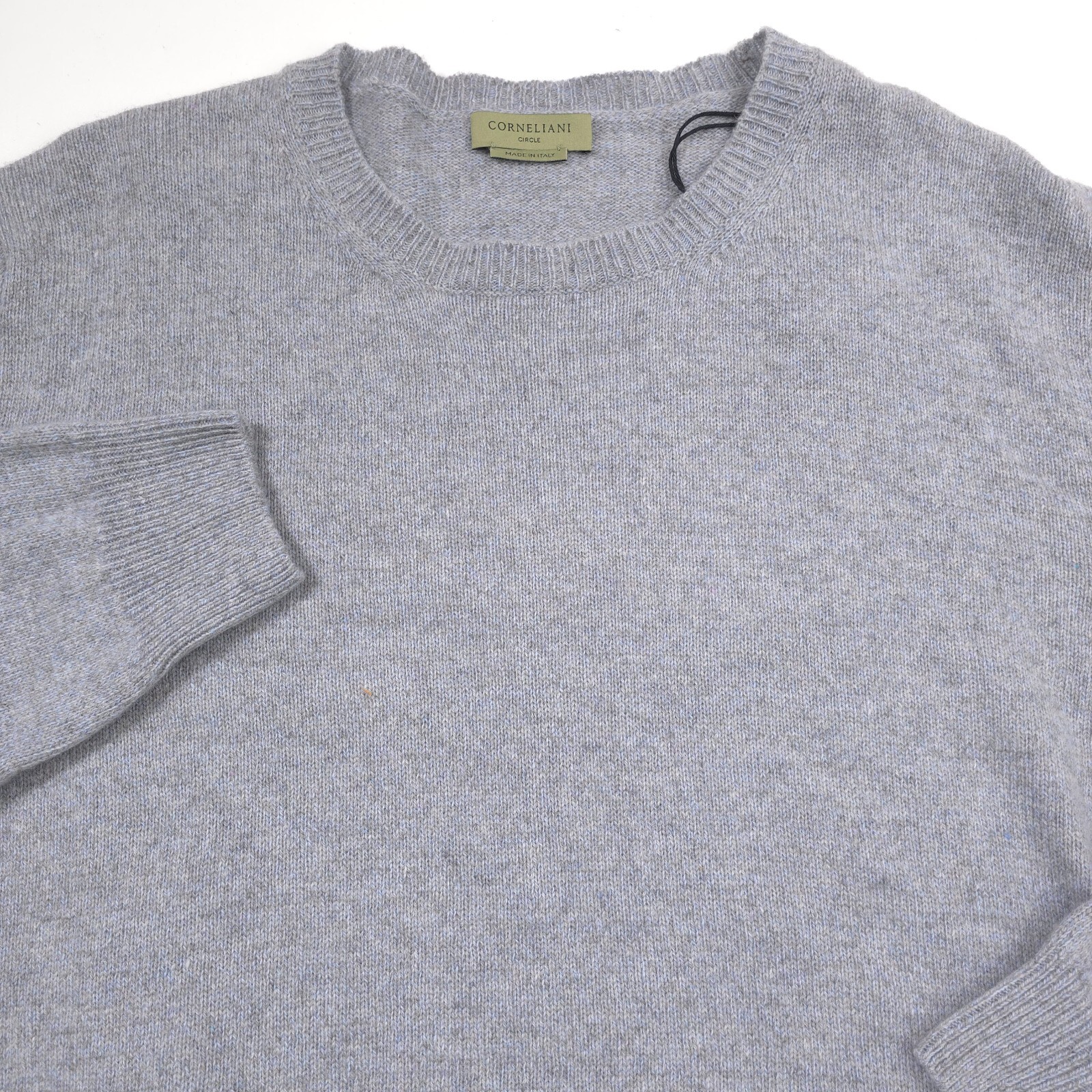 Pre-owned Corneliani $595  Cashmere Blue Gray Crewneck Sweater Mens Size 2xl (italy 54)