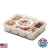 Snackle Box Serving Tray with Lid and Handle, Fruit Storage Containers for Fridge, Divided Serving Tray with Lid, Snack Organizer, Portable Travel Snack Container, Perfect for Party, Travel
