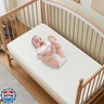 KKJIAF 1 Pcs White Baby Crib Sheets, Fitted Crib Sheet for Boys Girls - 28x52x8 Inches Fitted Crib Sheet Viscose Derived from Bamboo, Breathable and Soft